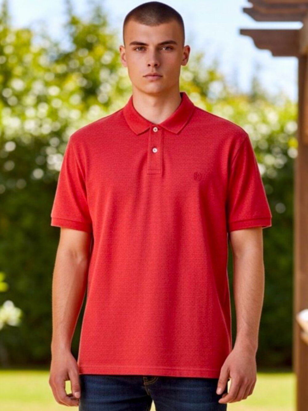 Chaps Red Collared Short Sleeve Easy Care Pullover Polo Shirt Size 2XL EUC